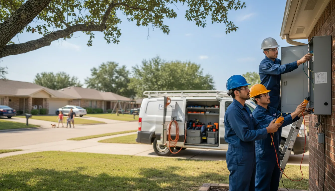 Certified electrician providing emergency electrical services in Westhoff, TX